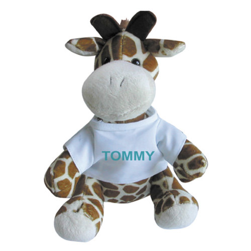 Peluche giraffa con t-shirt personalizzabile
