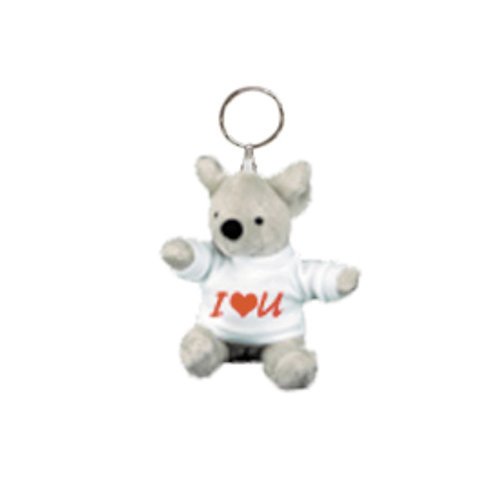 Portachiavi peluche topo con t-shirt personalizzabile