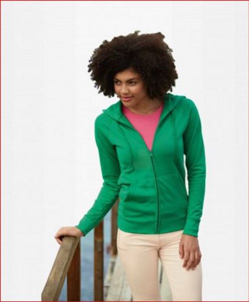 Felpa donna cotone zip+cappuccio stampa 2 lati