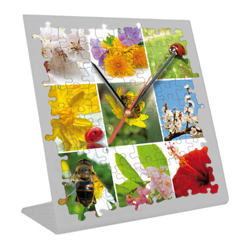Plexi puzzle clock cm 17x17 tassello grande nero
