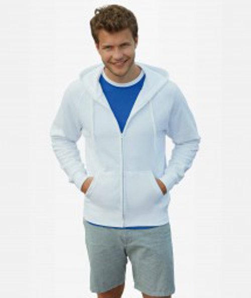 Felpa uomocotone zip+cappuccio stampa 2 lati