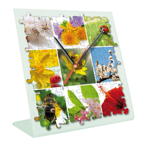 Plexi puzzle clock cm 17x17 tassello grande verde