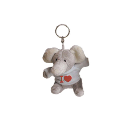 Portachiavi peluche elefante con t-shirt personalizzabile